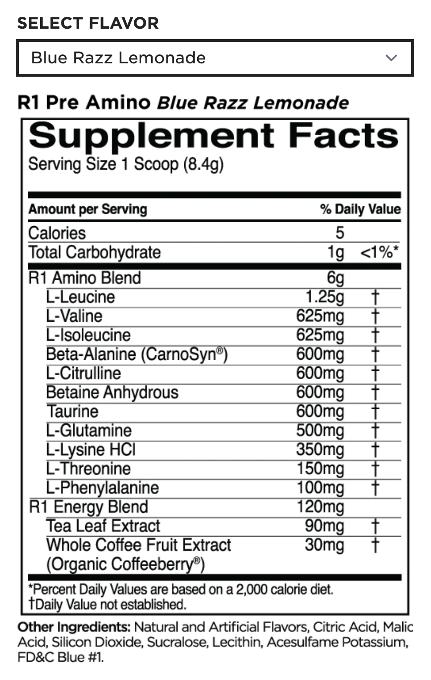 Rule 1 Pre Amino 30s