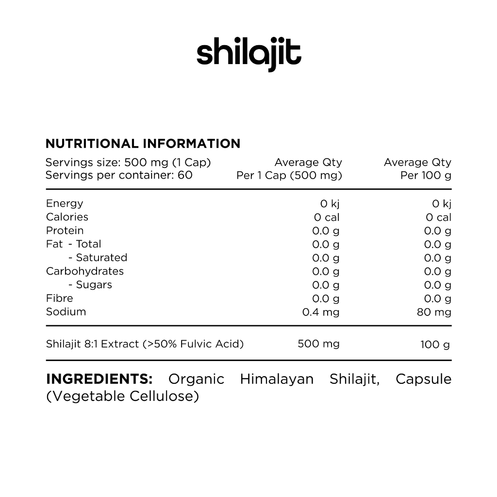 SHILAJIT 60 capsules - by Switch Nutrition